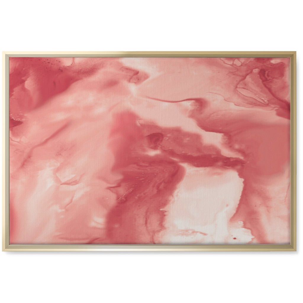 Abstract Watercolor Marble Wall Art, Gold, Single piece, Canvas, 20x30, Pink