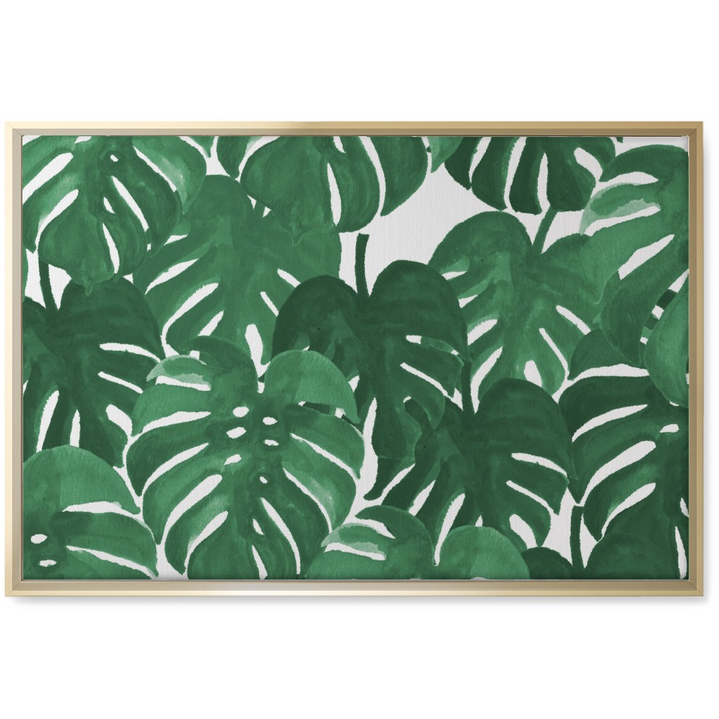 Tropical Palms - Green Wall Art, Gold, Single piece, Canvas, 20x30, Green