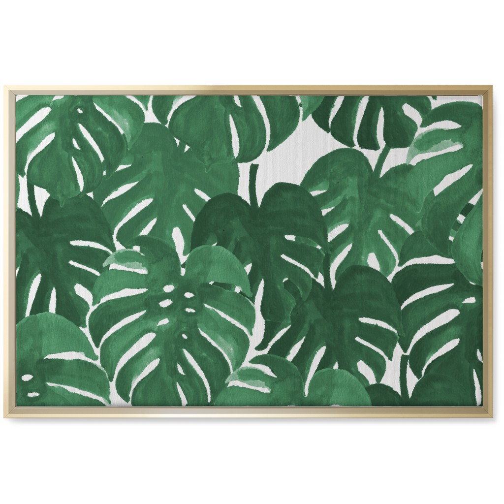 Tropical Palms - Green Wall Art, Gold, Single piece, Canvas, 20x30, Green, Classic Green