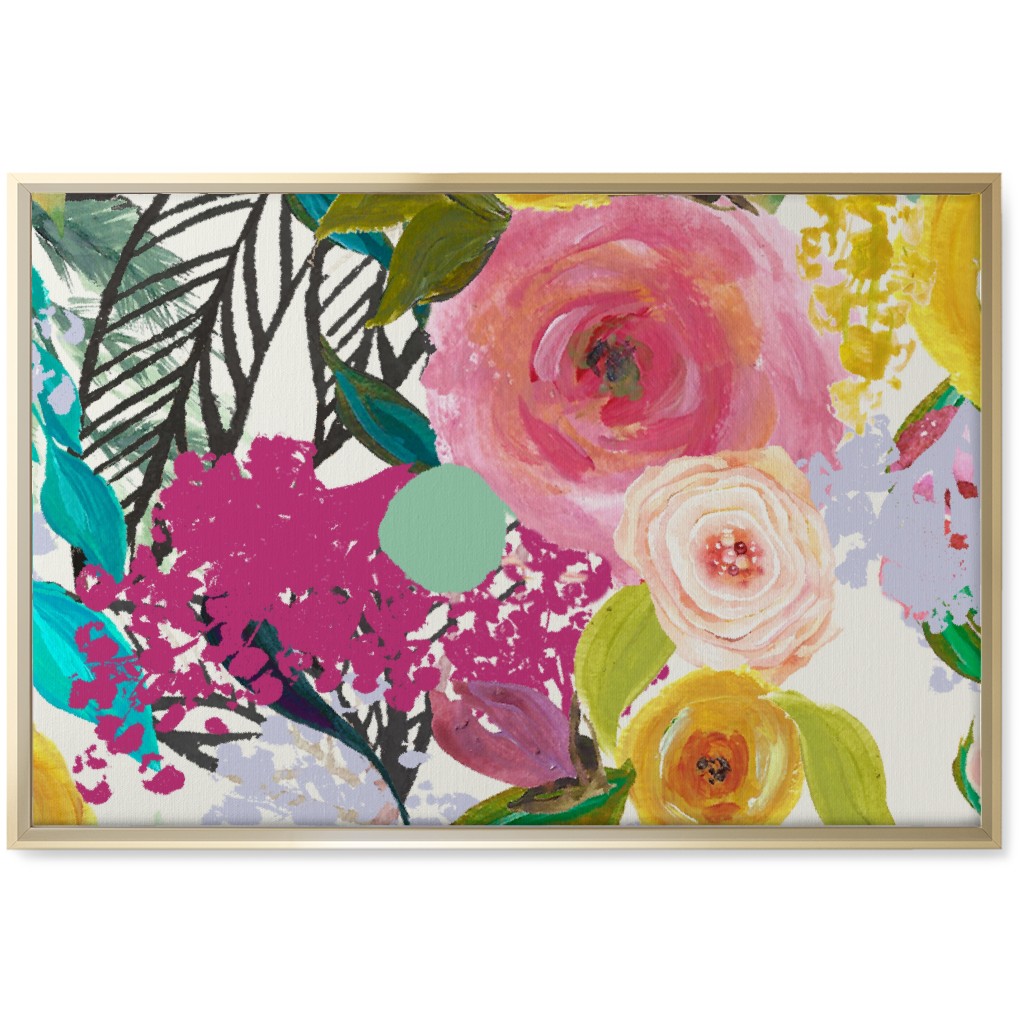 Autumn Blooms - Bright Wall Art, Gold, Single piece, Canvas, 20x30, Multicolor