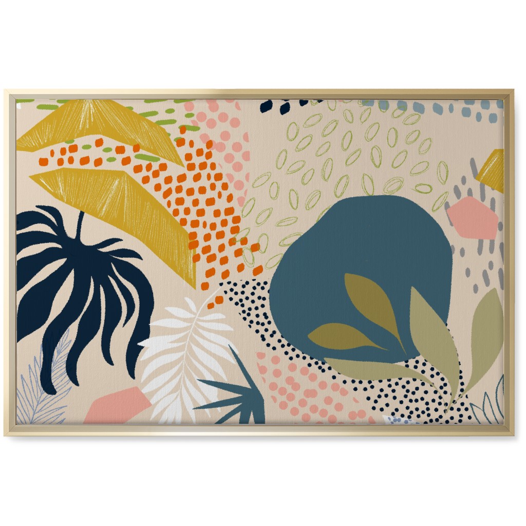 Tropical Foliage - Multi Wall Art, Gold, Single piece, Canvas, 20x30, Multicolor