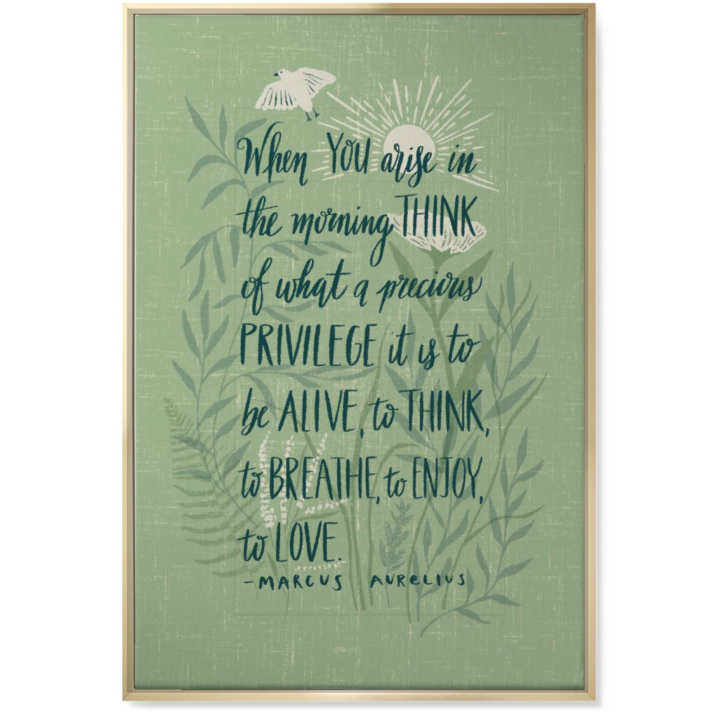 Precious Morning Wall Art, Gold, Single piece, Canvas, 24x36, Green, Julep