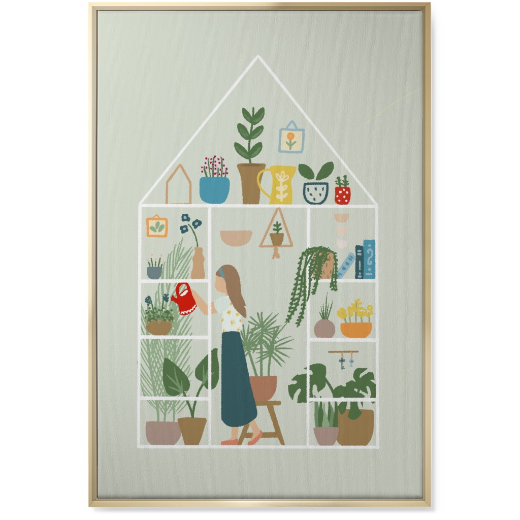 Gardening Indoors - Multi Wall Art, Gold, Single piece, Canvas, 24x36, Multicolor