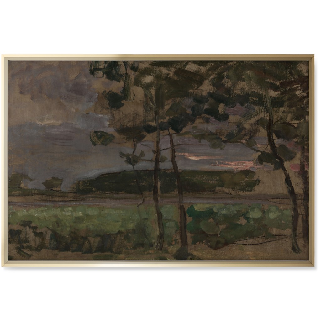 Meadow Edge Wall Art, Gold, Single piece, Canvas, 24x36, Green