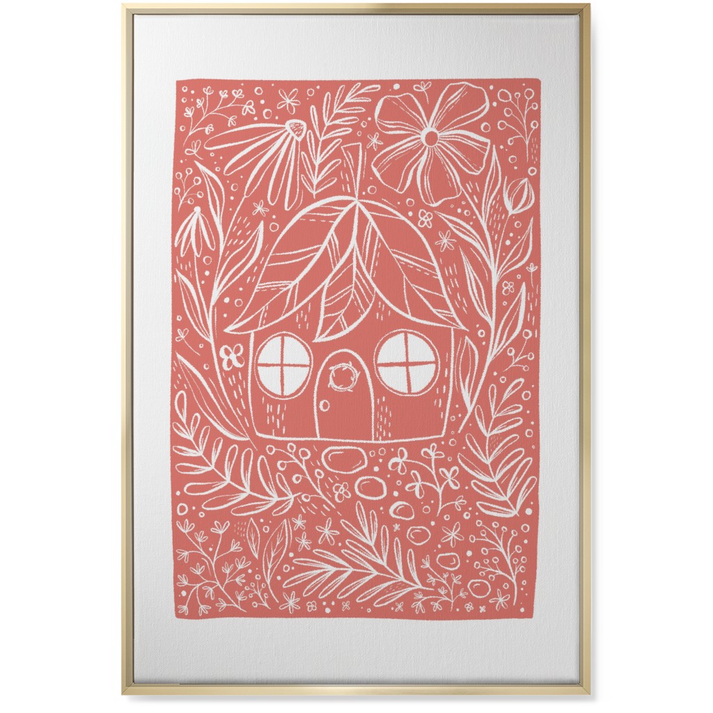 Fairy House - Pink Wall Art, Gold, Single piece, Canvas, 24x36, Pink, Bright Pink