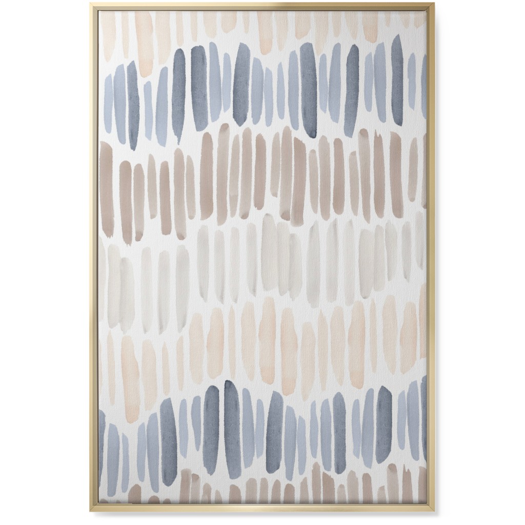 Many Brushstrokes Wall Art, Gold, Single piece, Canvas, 24x36, Blue
