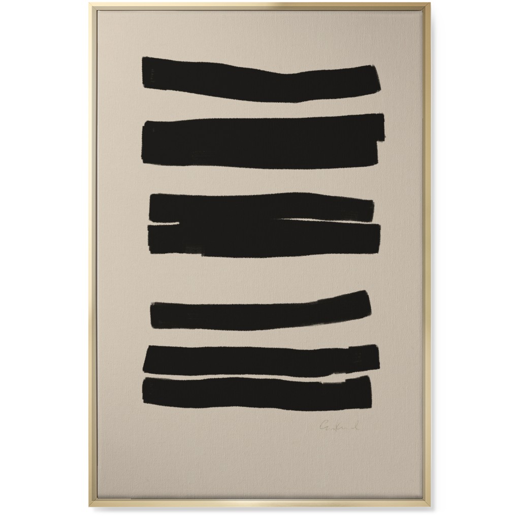 Abstract Bold Stripes I Wall Art, Gold, Single piece, Canvas, 24x36, Black, Wheat
