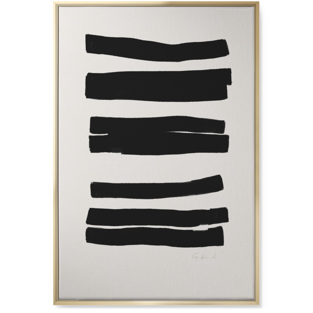 Abstract Bold Stripes I Wall Art, Gold, Single piece, Canvas, 24x36, Black, Antique White