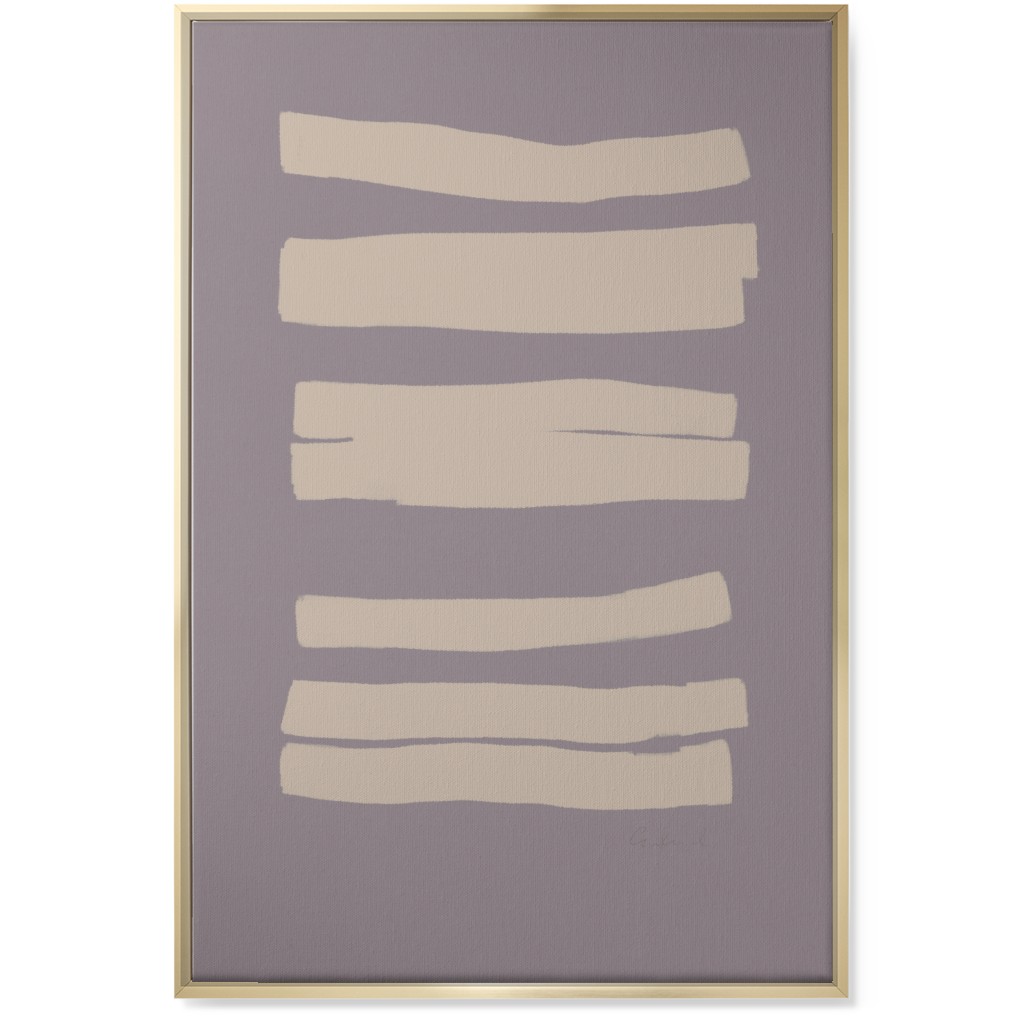 Bold Stripes Abstract Ii Wall Art, Gold, Single piece, Canvas, 24x36, Purple, Clay