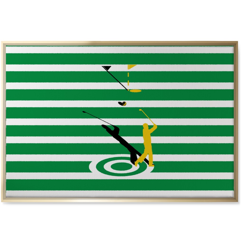 Golf Golden Shot - Green Wall Art, Gold, Single piece, Canvas, 24x36, Green