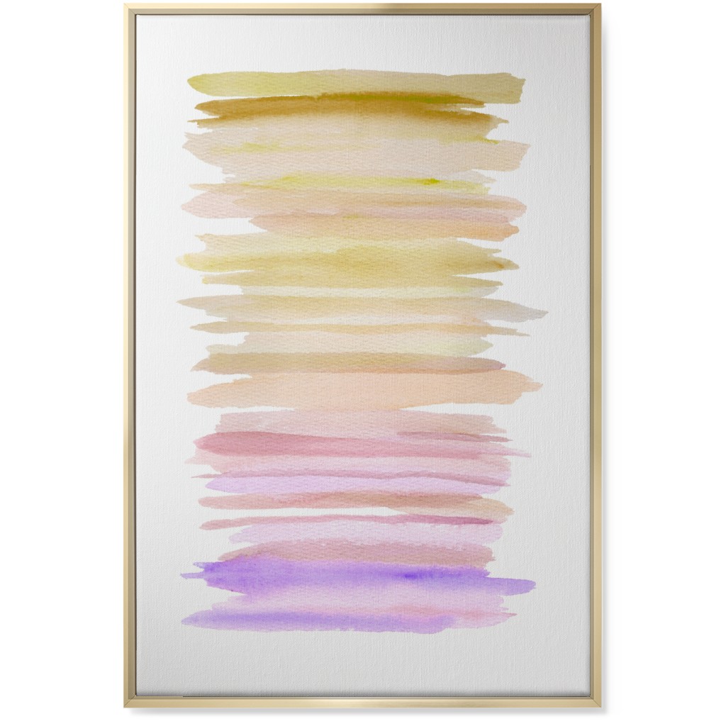 Watercolor Ocean Seashore Wall Art, Gold, Single piece, Canvas, 24x36, Purple, Wheat