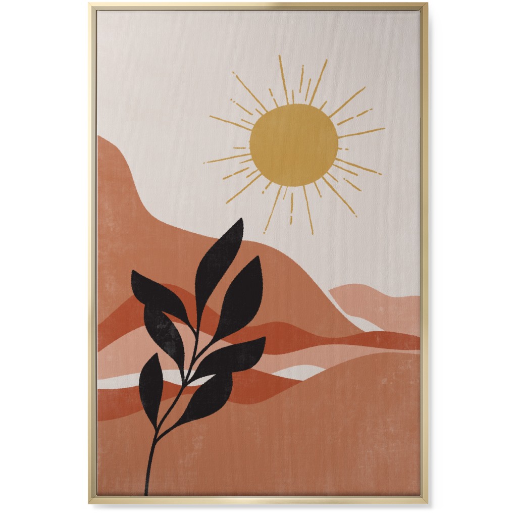 Earthen Landscape - Terracotta Wall Art, Gold, Single piece, Canvas, 24x36, Pink, Bright Pink