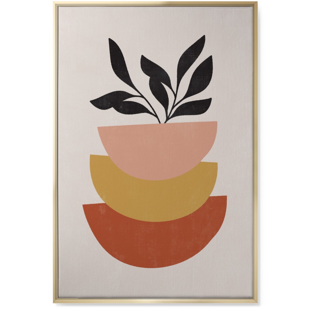 Earthen Plants - Terracotta Wall Art, Gold, Single piece, Canvas, 24x36, Orange