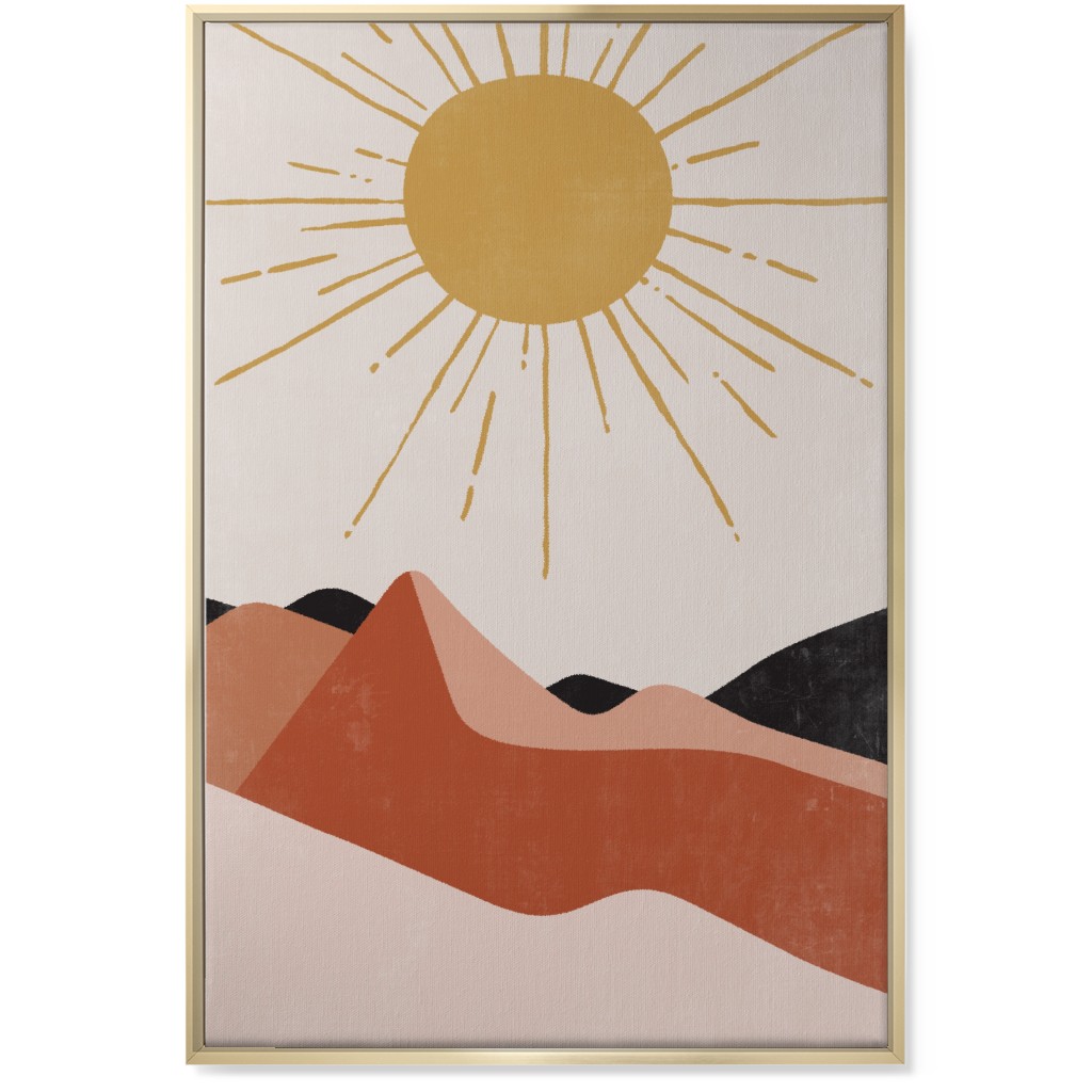 Earthen Vista - Terracotta Wall Art, Gold, Single piece, Canvas, 24x36, Pink, Bright Pink