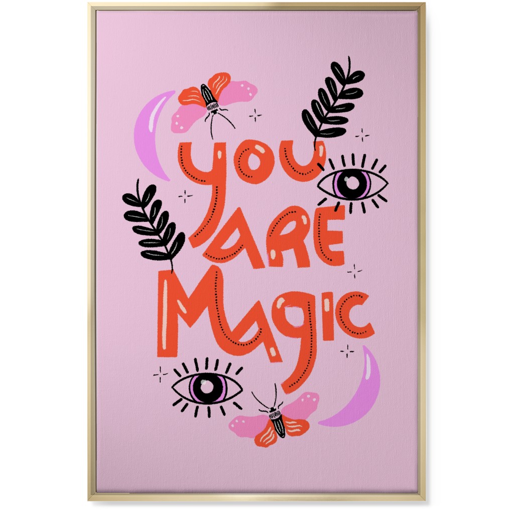 You Are Magin - Red and Pink Wall Art, Gold, Single piece, Canvas, 24x36, Pink