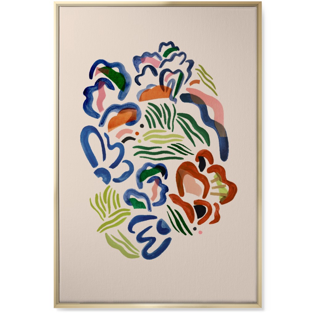 Garden Watercolor - Multi Wall Art, Gold, Single piece, Canvas, 24x36, Multicolor