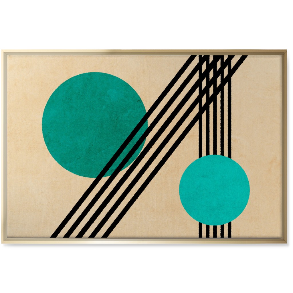 Orbs Abstract Wall Art, Gold, Single piece, Canvas, 24x36, Green, Majorca