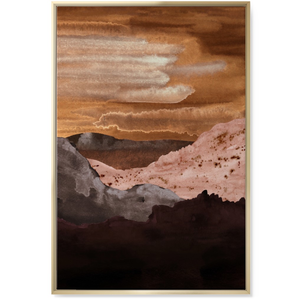 Canyon Sunset Wall Art, Gold, Single piece, Canvas, 24x36, Orange, Orange