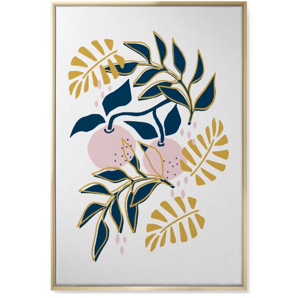 Tangerines Wall Art, Gold, Single piece, Canvas, 24x36, Pink
