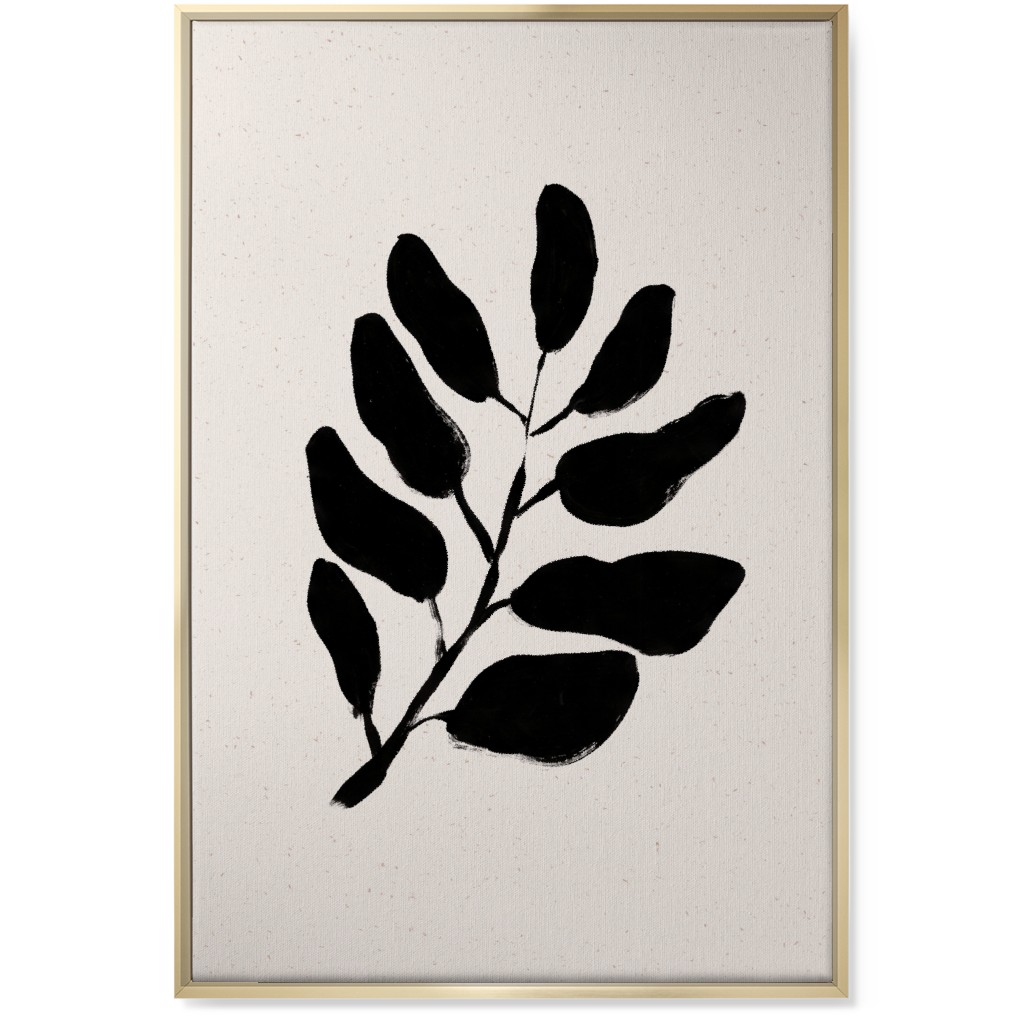 Acryl Leaf - Neutral Wall Art, Gold, Single piece, Canvas, 24x36, Beige, Pearl