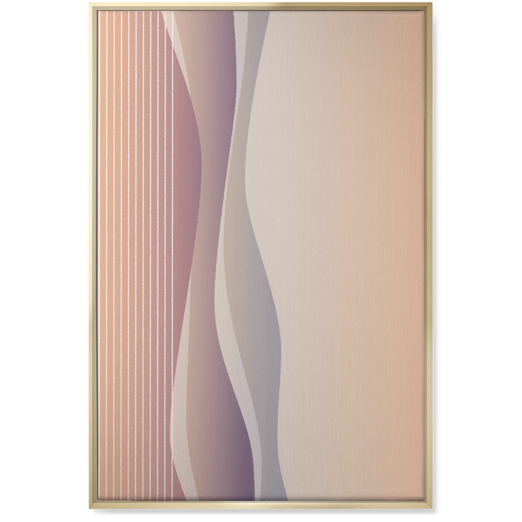 Curves Abstract - Neutral Wall Art, Gold, Single piece, Canvas, 24x36, Pink