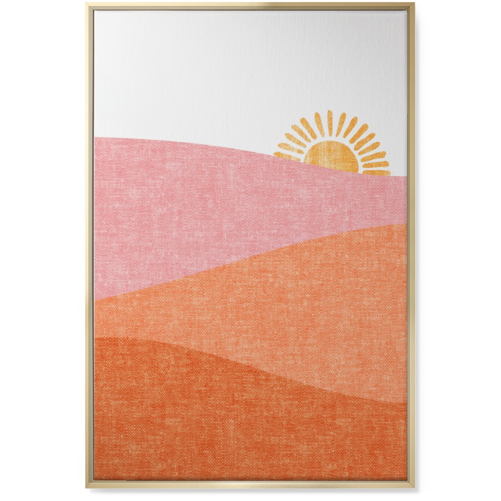 Sunrise Wall Art, Gold, Single piece, Canvas, 24x36, Pink