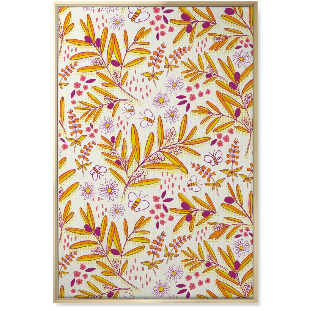 Olive and Honey Optimist - Yellow and Purple Wall Art, Gold, Single piece, Canvas, 24x36, Yellow, Classic Yellow