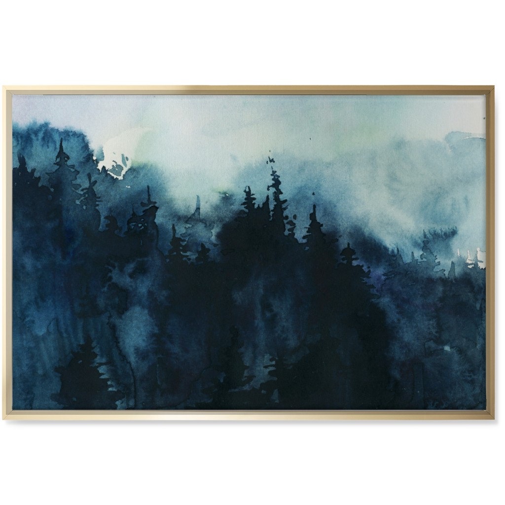 Smoky Mountains - Multi Wall Art, Gold, Single piece, Canvas, 24x36, Blue, True Blue
