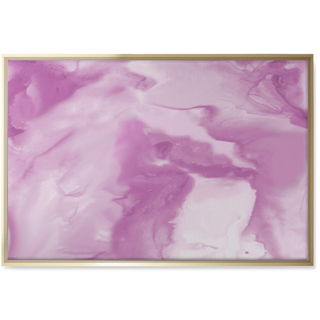 Abstract Watercolor Marble Wall Art, Gold, Single piece, Canvas, 24x36, Purple, Pansy