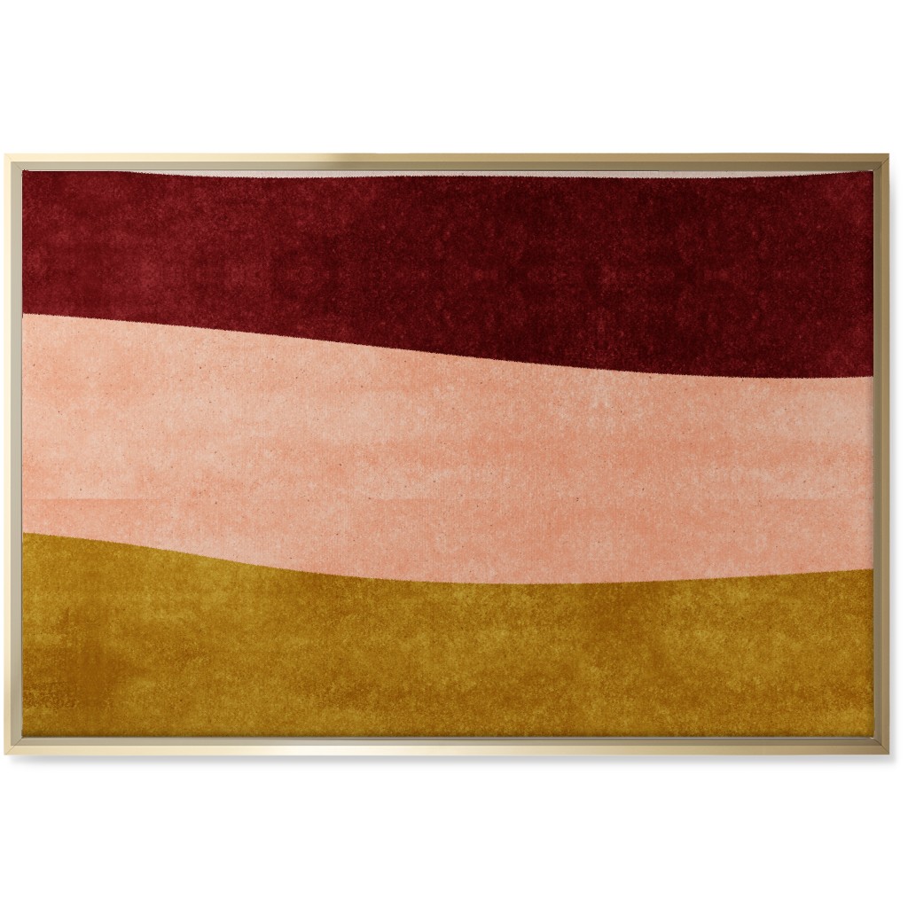 Undulate Horizontal - Warm Wall Art, Gold, Single piece, Canvas, 24x36, Pink