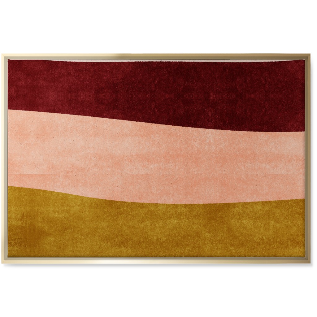 Undulate Horizontal - Warm Wall Art, Gold, Single piece, Canvas, 24x36, Pink, Bright Pink