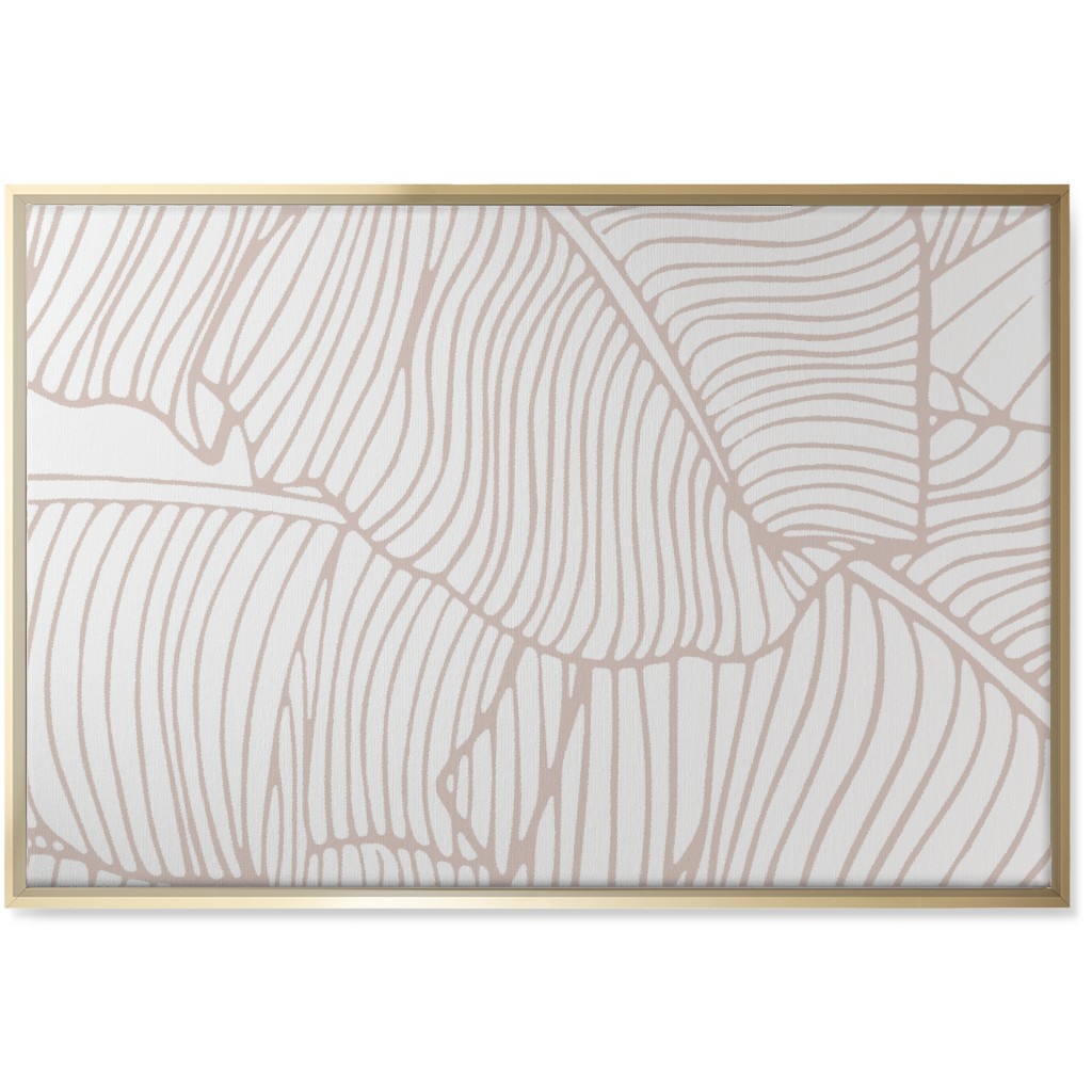 Banana Leaf - Blush Wall Art, Gold, Single piece, Canvas, 24x36, Beige