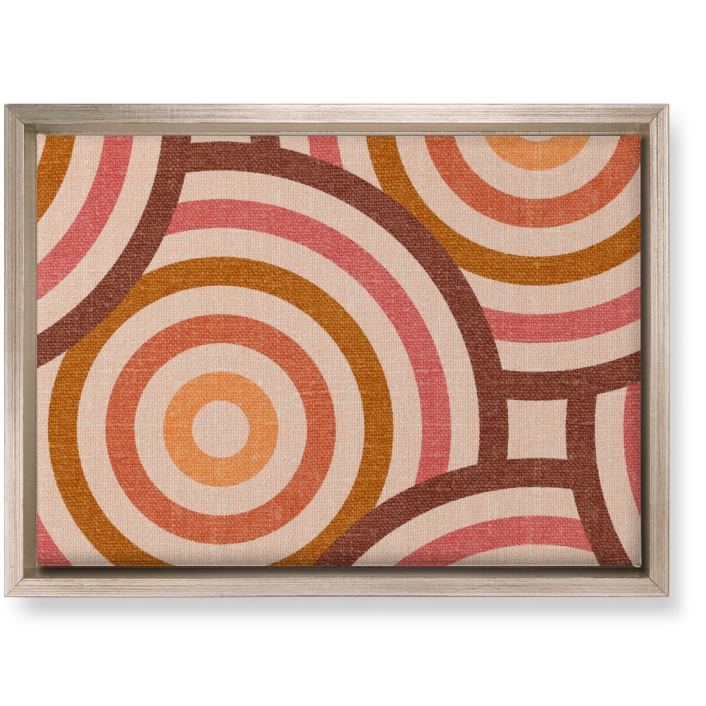 Retro Circles - Warm Wall Art, Metallic, Single piece, Canvas, 10x14, Pink