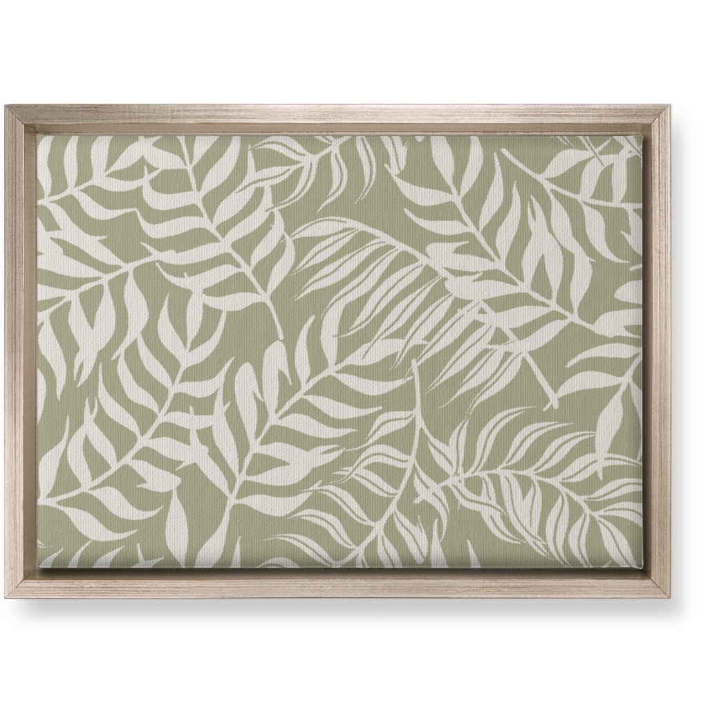 Moving Palms Wall Art, Metallic, Single piece, Canvas, 10x14, Green