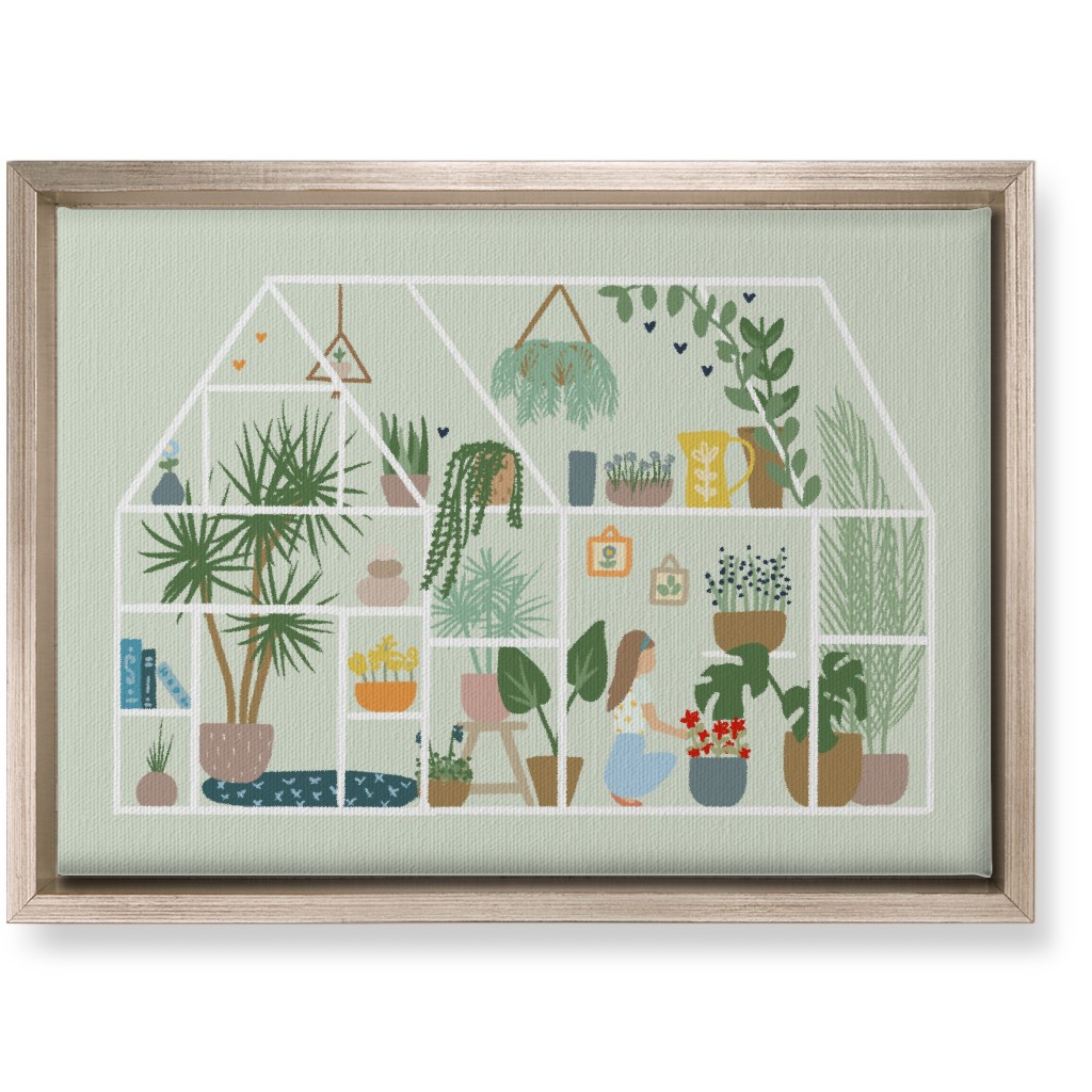 Botanical Greenhouse - Multi Wall Art, Metallic, Single piece, Canvas, 10x14, Multicolor