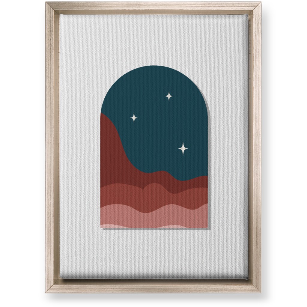 Abstract Landscapes in Windows Night Wall Art, Metallic, Single piece, Canvas, 10x14, Multicolor, Slate Blue