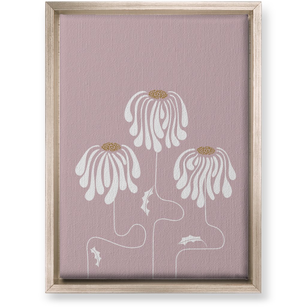 Mod Lazy Daisies Wall Art, Metallic, Single piece, Canvas, 10x14, Pink, Whisper