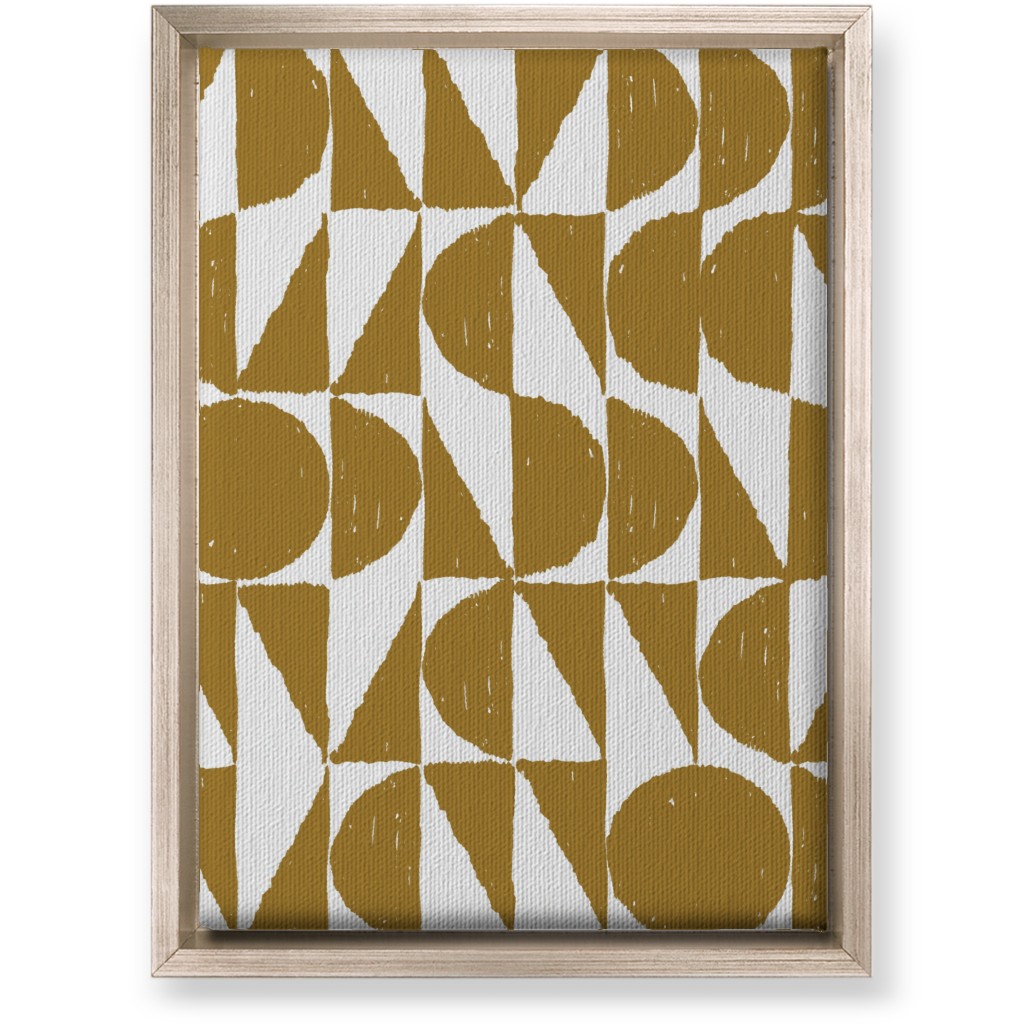 Mod Shapes Wall Art, Metallic, Single piece, Canvas, 10x14, Yellow
