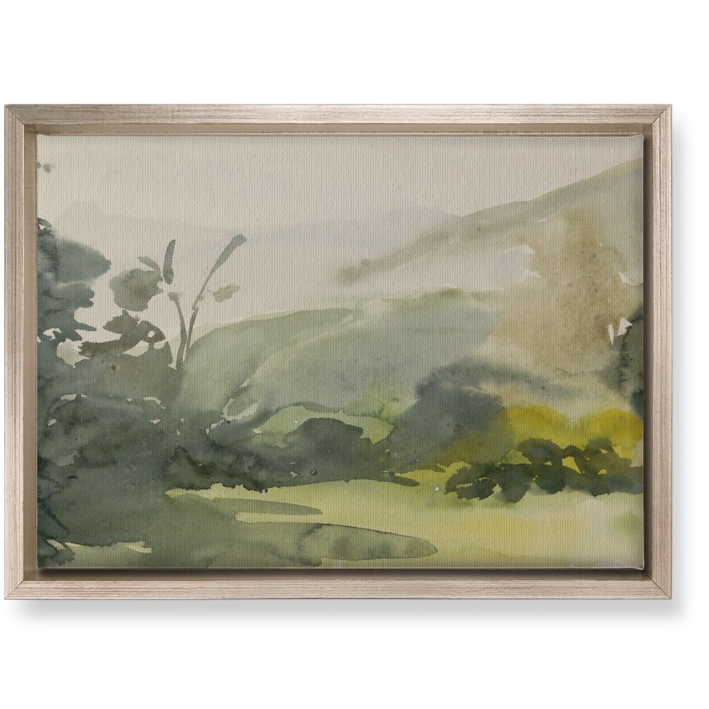 Meadow Morning Wall Art, Metallic, Single piece, Canvas, 10x14, Green