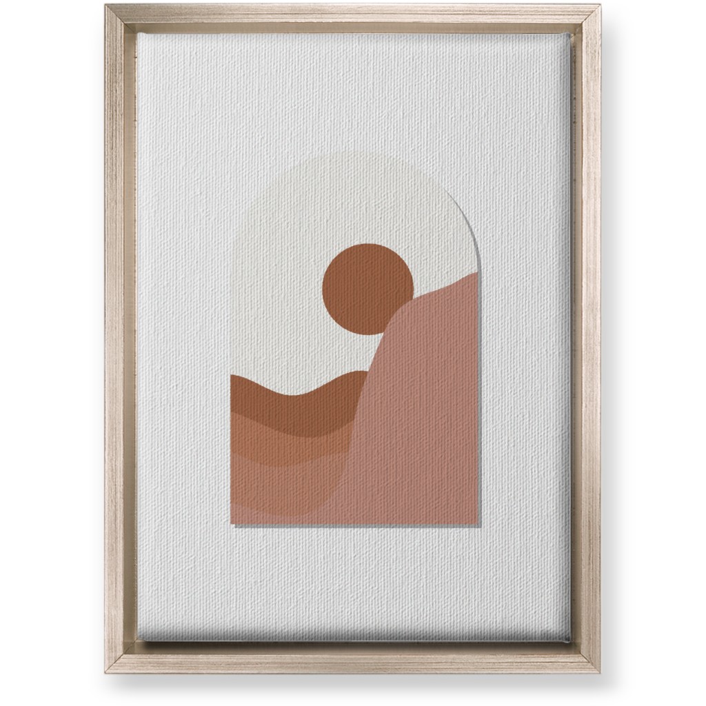 Abstract Desert Landscape in Window Daylight Wall Art, Metallic, Single piece, Canvas, 10x14, Pink
