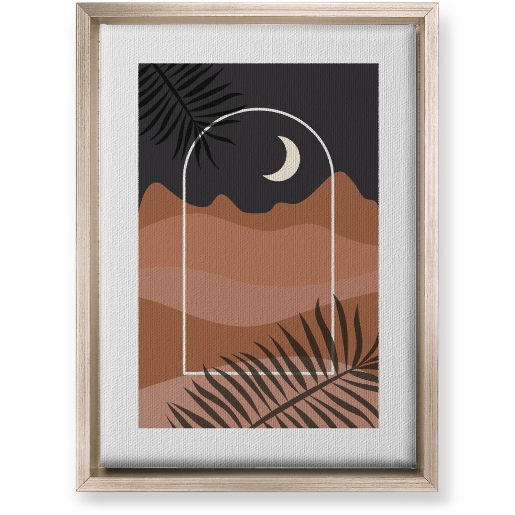 Abstract Landscapes in Windows Moon Wall Art, Metallic, Single piece, Canvas, 10x14, Multicolor, Gray