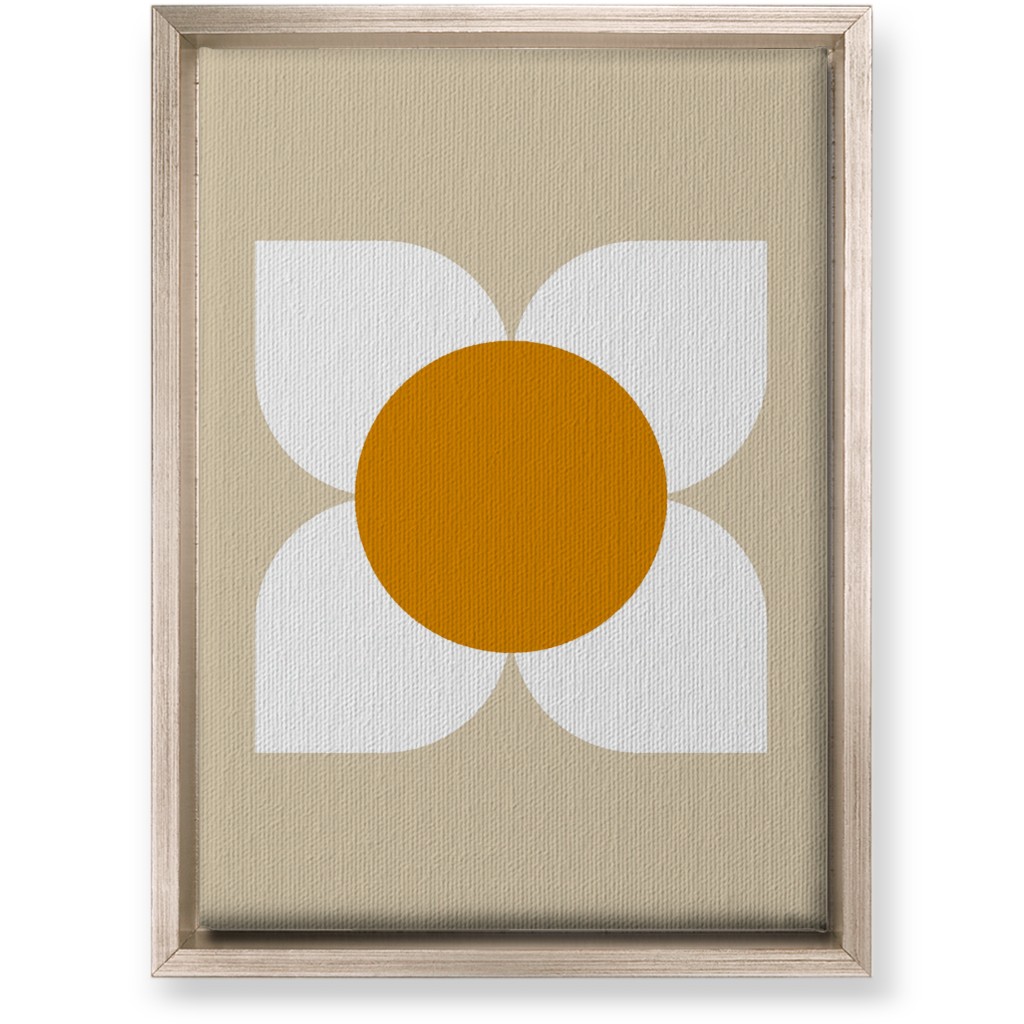 Bold Flower - Beige Wall Art, Metallic, Single piece, Canvas, 10x14, Beige