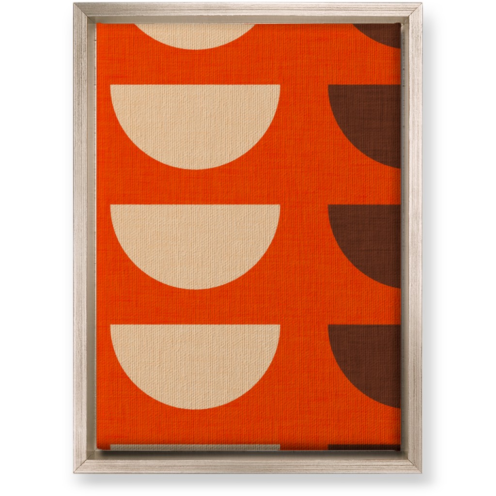 Half Moon Wall Art, Metallic, Single piece, Canvas, 10x14, Red, Coral