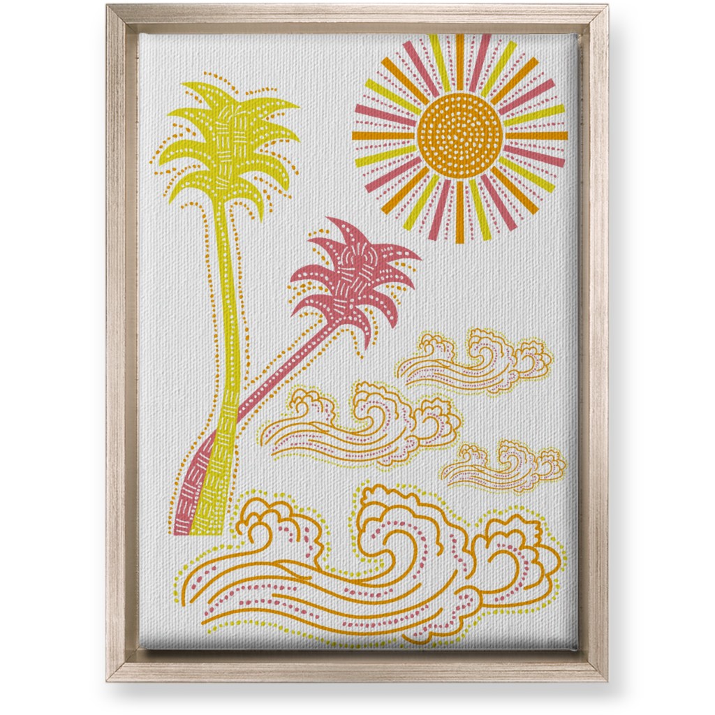 Optimistic Sunny Tropical Summer Art Wall Art, Metallic, Single piece, Canvas, 10x14, Multicolor