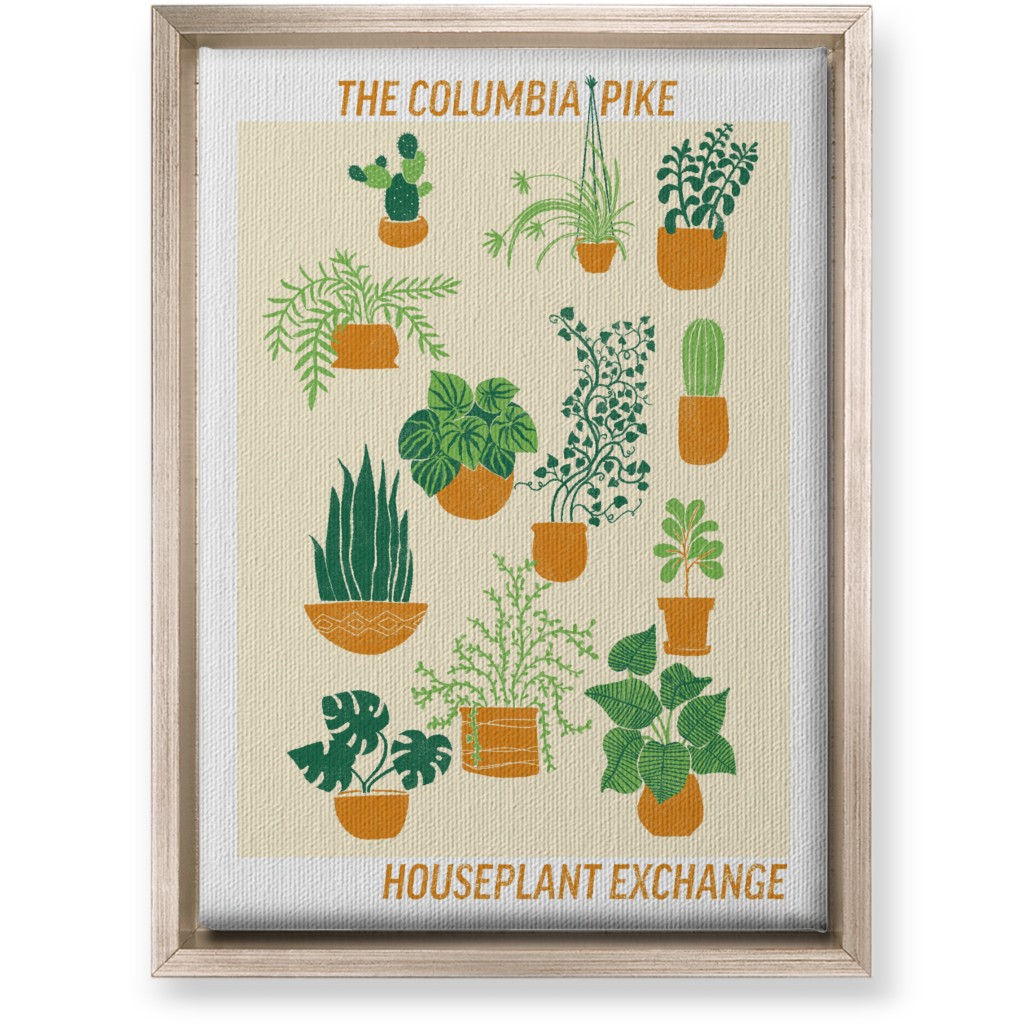 Houseplant Exchange - Green and Cream Wall Art, Metallic, Single piece, Canvas, 10x14, Green