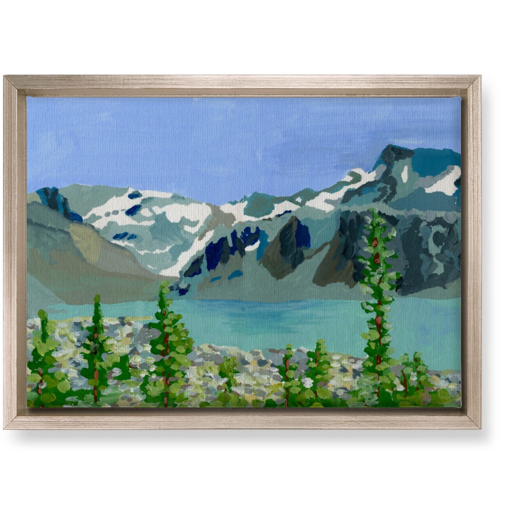 Lake Wedgemount Painting Wall Art, Metallic, Single piece, Canvas, 10x14, Blue