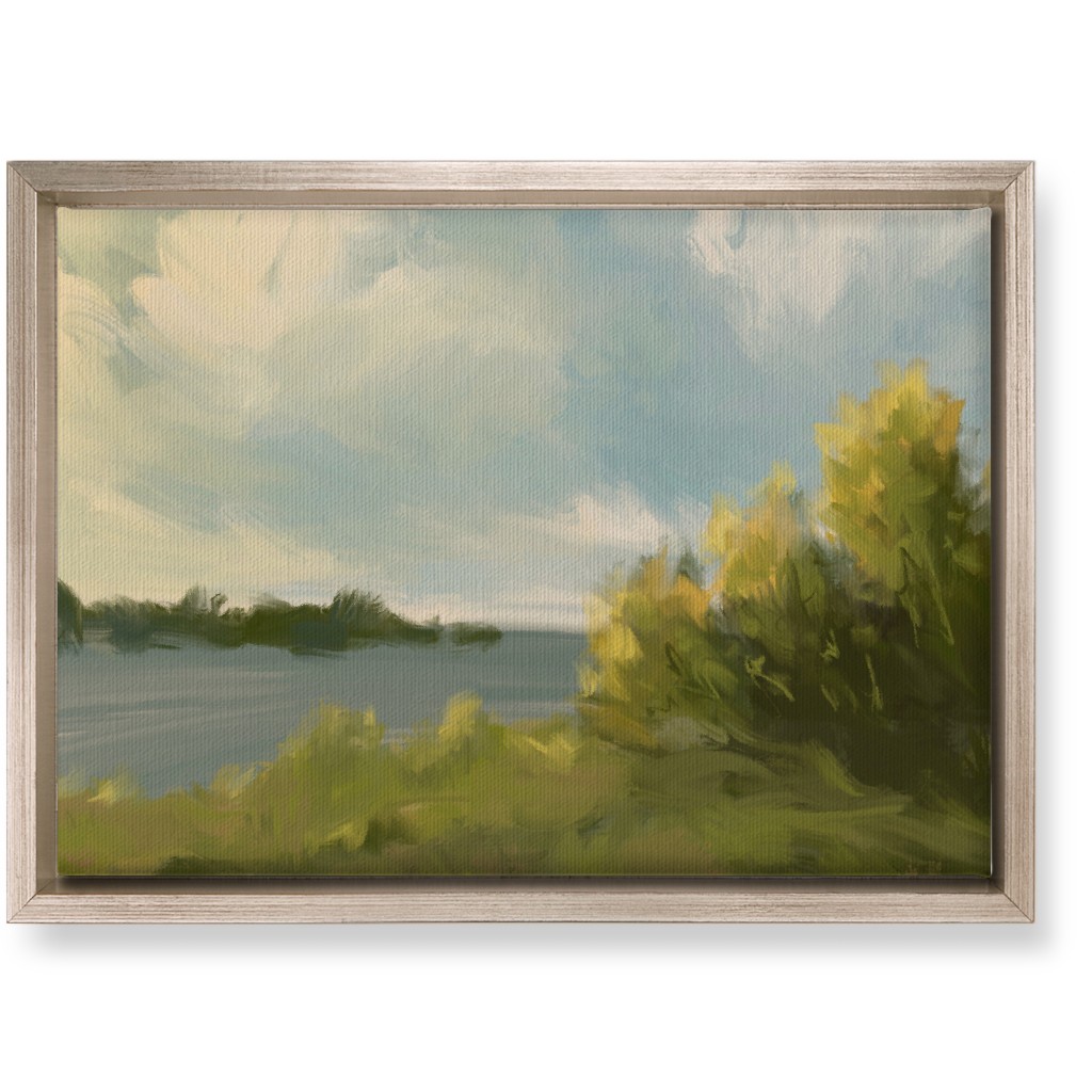 Lake View Wall Art, Metallic, Single piece, Canvas, 10x14, Green