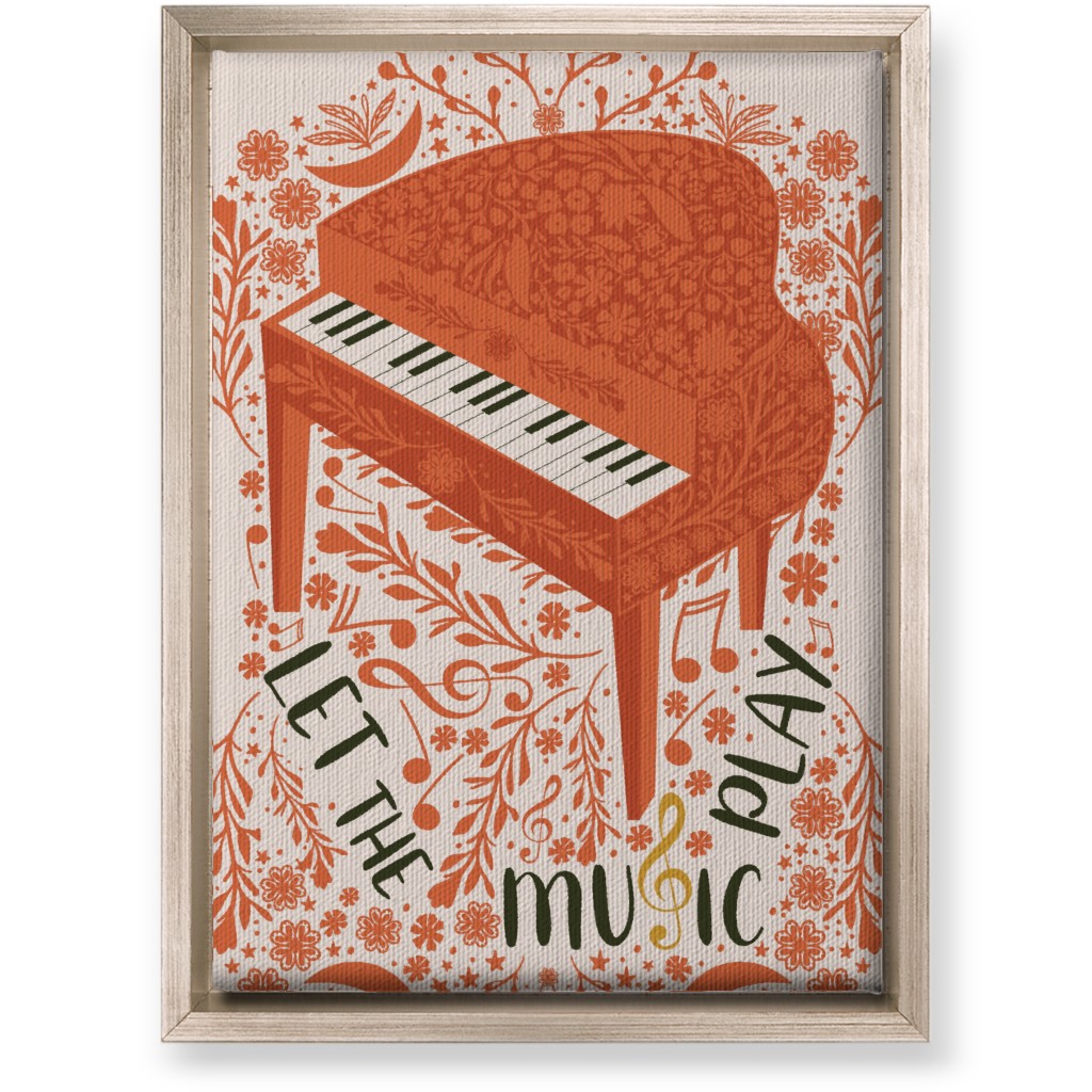 Let the Music Play - Red Wall Art, Metallic, Single piece, Canvas, 10x14, Pink