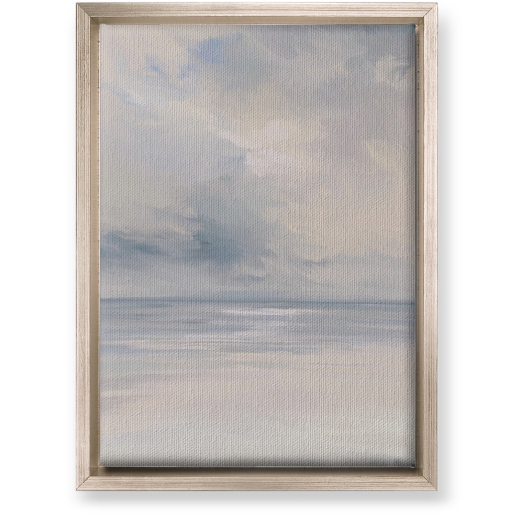 Beach Day - Neutral Wall Art, Metallic, Single piece, Canvas, 10x14, Blue