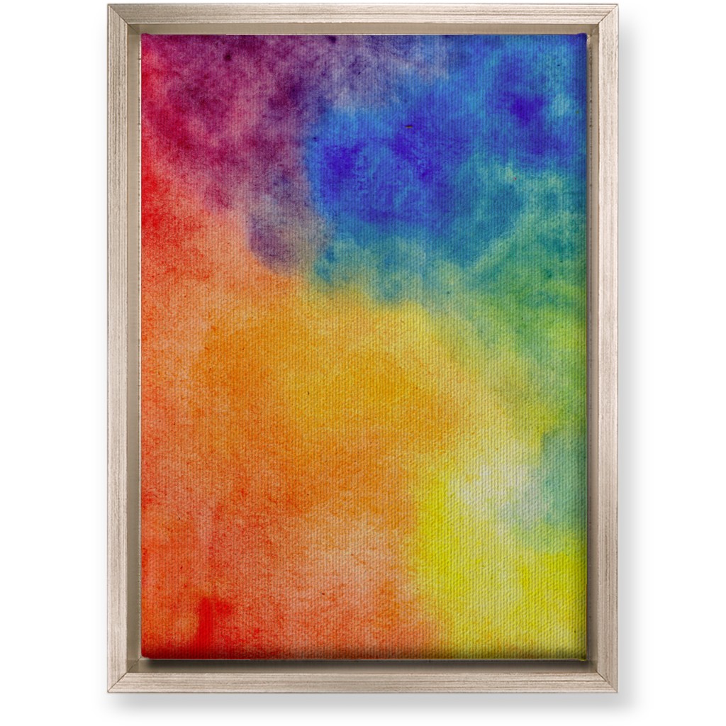 Watercolor Rainbow Abstract - Multi Wall Art, Metallic, Single piece, Canvas, 10x14, Multicolor